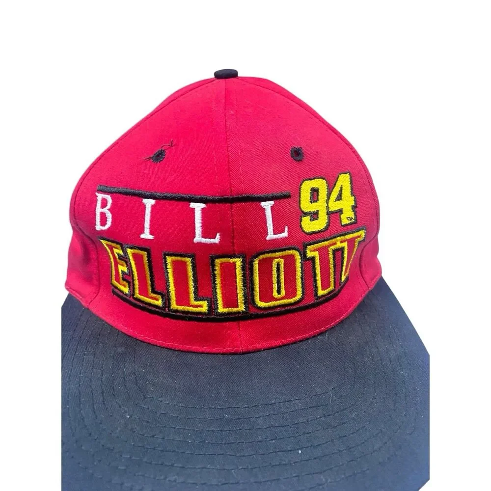 NEW! Vintage 90s Bill Elliott Hat Cap Snap Back NASCAR Racing McDonald's 94 Red